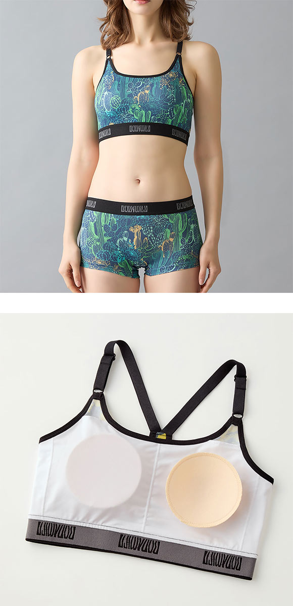 グンゼ ボディワイルド レディース プリントハーフトップ BODYWILD GUNZE