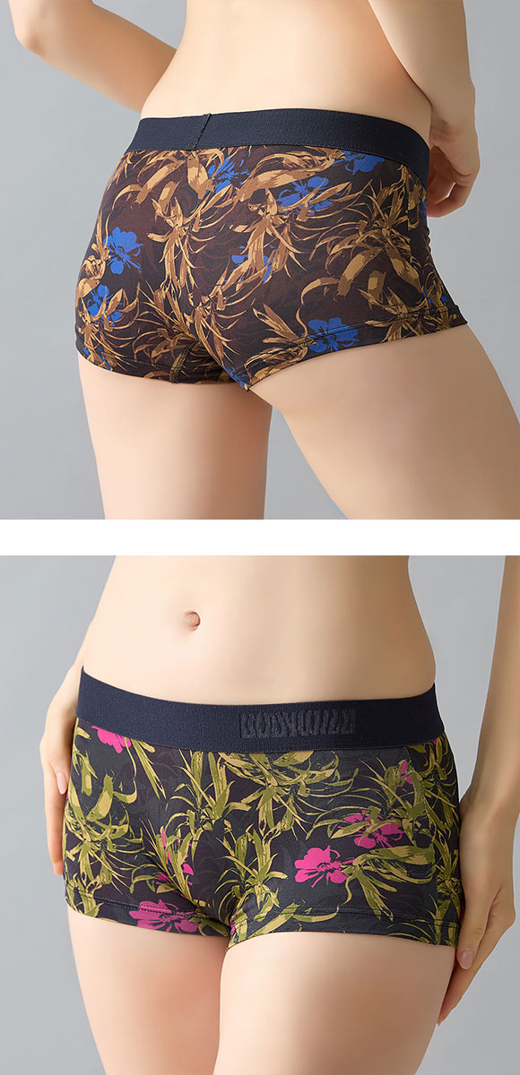 グンゼ ボディワイルド レディース 花柄プリントボクサーパンツ BODYWILD