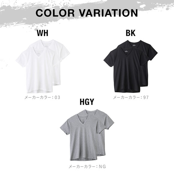 グンゼ GUNZE ボディワイルド BODY WILD VネックTシャツ メンズ 2枚組 抗菌防臭 綿100％ 半袖