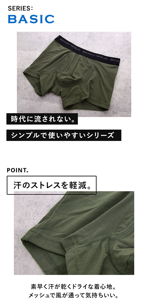 グンゼ GUNZE ボディワイルド BODY WILD ボクサーパンツ 2点セット メンズ 吸汗速乾 メッシュ BWB084J