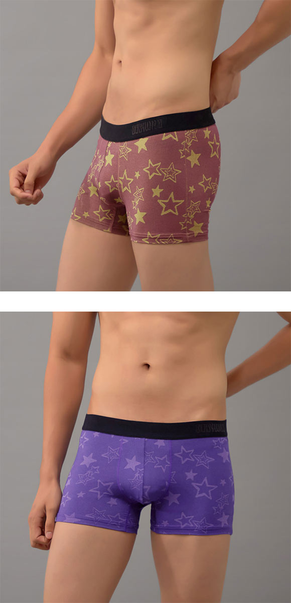 グンゼ BODY WILD スター柄 ジャカード ボクサーパンツ メンズ GUNZE ボディワイルド