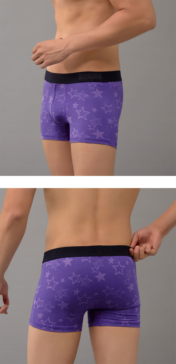 グンゼ BODY WILD スター柄 ジャカード ボクサーパンツ メンズ GUNZE ボディワイルド