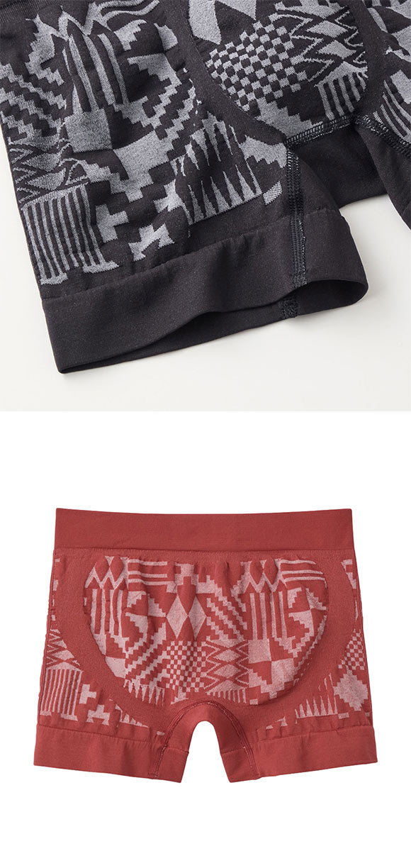 グンゼ BODY WILD ジオメトリック柄 立体成型 ボクサーパンツ 前閉じ メンズ GUNZE ボディワイルド