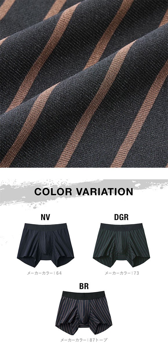 グンゼ BODY WILD BLACK DESIGN ストライプ柄 カットオフ ボクサーパンツ メンズ 日本製  GUNZE ボディワイルド