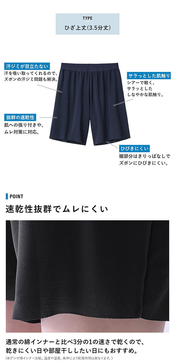 グンゼ GUNZE インピー in.P ペチパンツ 3.5分丈 メンズ インナー ボトム 日本製