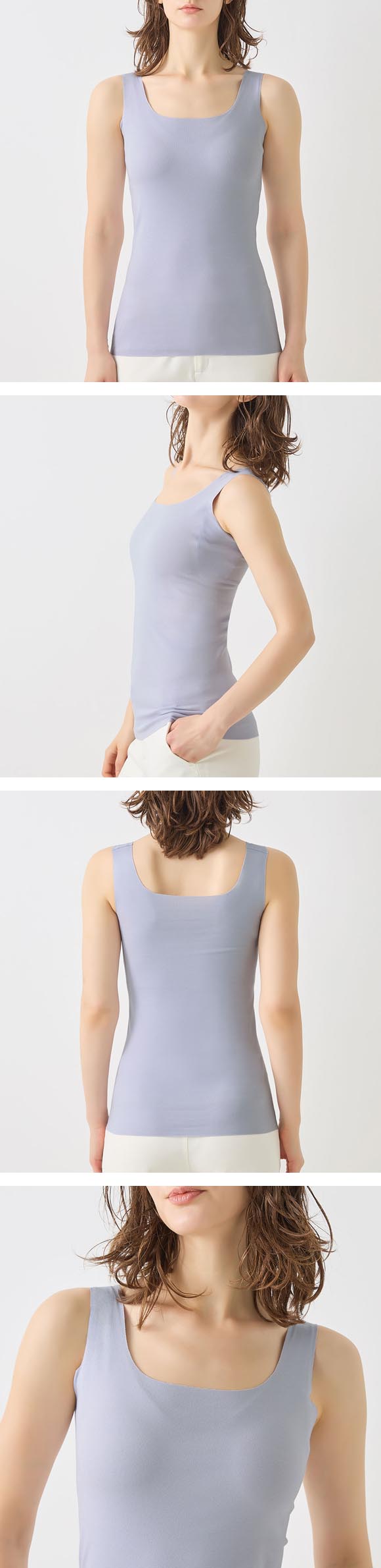 グンゼ KIREILABO Fitte 肌側オーガニックコットン100％ 汗取り付タンクトップ レディース インナー 完全無縫製 GUNZE キレイラボ フィッテ