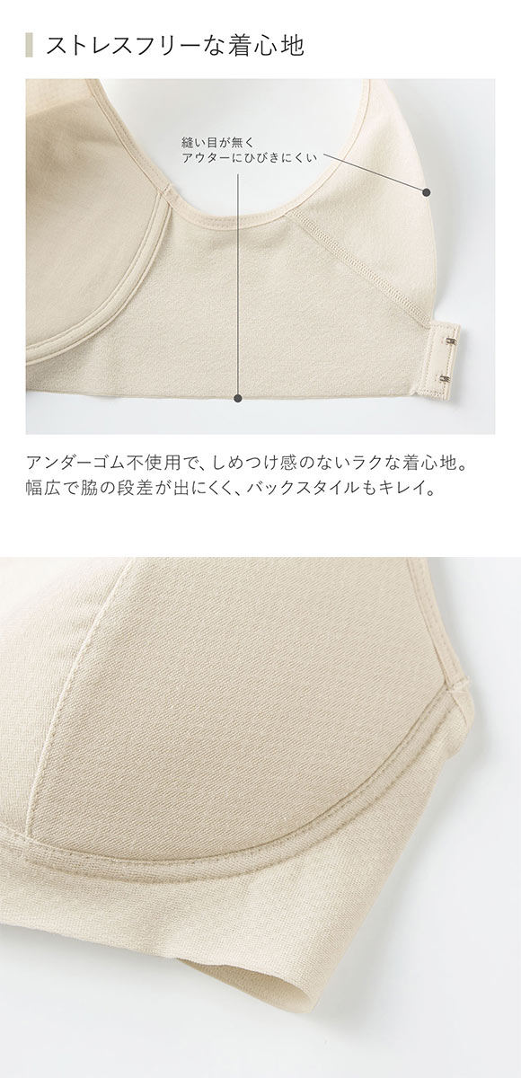 グンゼ GUNZE キレイラボ KIREILABO フィッテ Fitte ノンワイヤー ブラジャー レディース 単品 オーガニックコットン