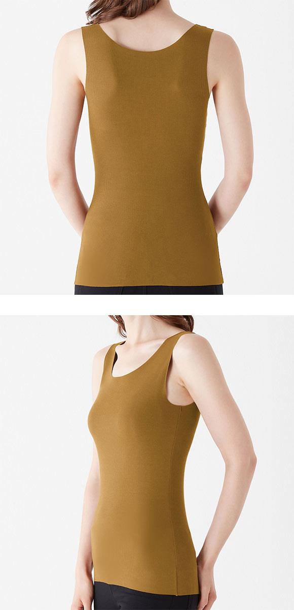 グンゼ GUNZE キレイラボ KIREILABO フィッテ Fitte オーガニックコットン混 パッド付 リブタンクトップ レディース カットオフ