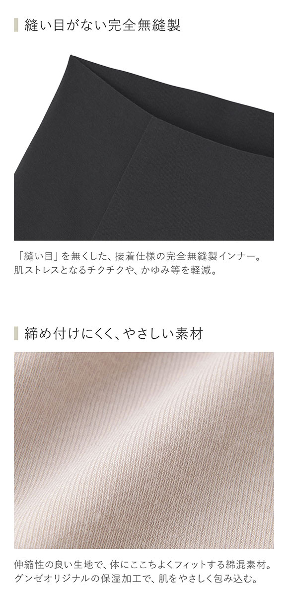 グンゼ GUNZE キレイラボ KIREILABO 完全無縫製 うるおい保湿 綿混 ハーフショーツ