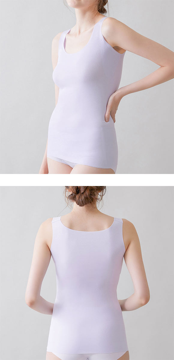 グンゼ GUNZE キレイラボ KIREILABO 完全無縫製COOL 軽のび綿レーヨン 汗取り付タンクトップ クール インナー ラン型
