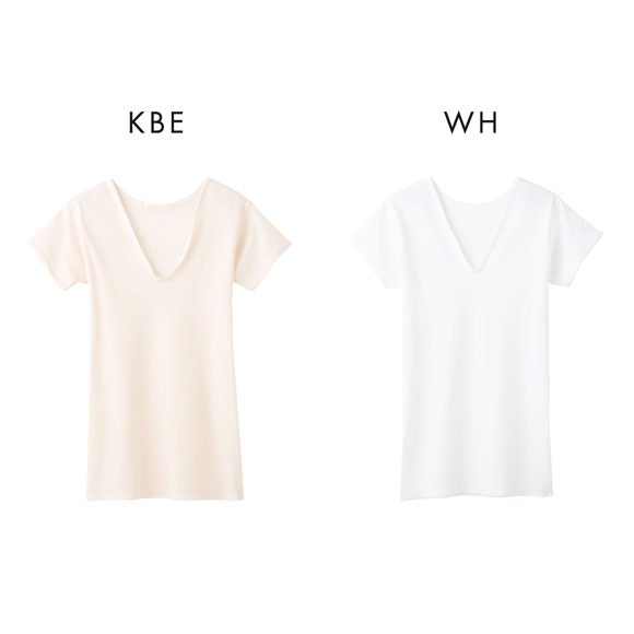 グンゼ GUNZE 快適工房 Vネック 三分袖 スリーマー レディース インナー シャツ 綿100％ 大きいサイズ