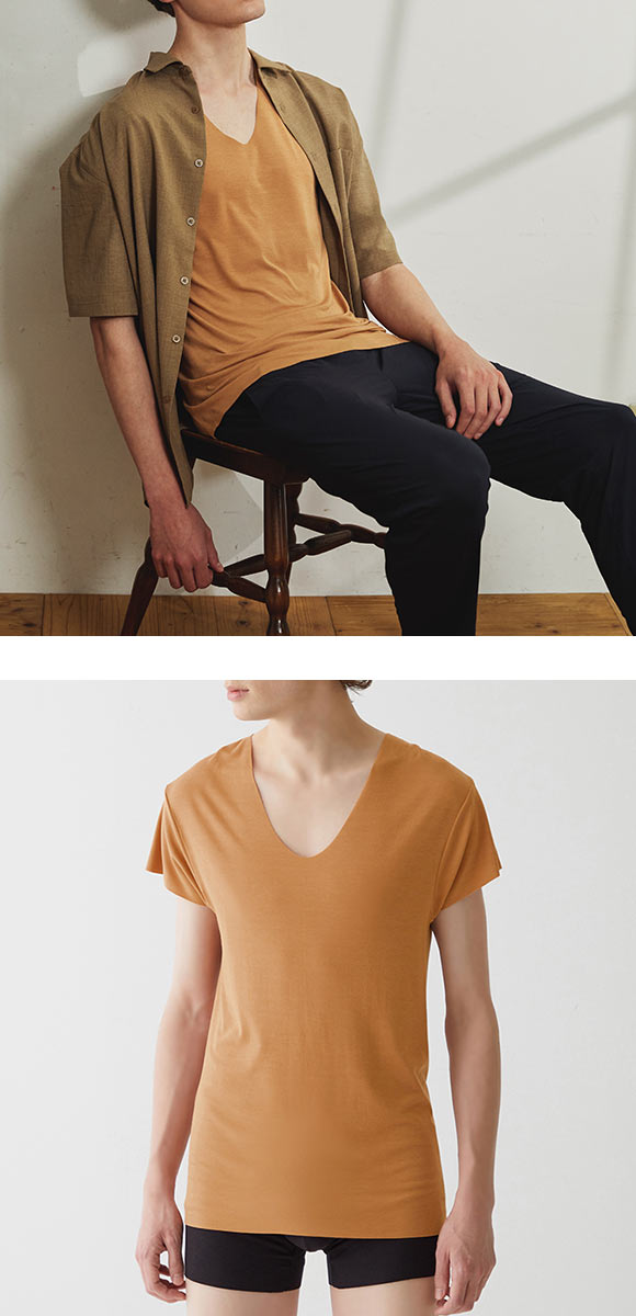 グンゼ GUNZE アドバンスレーベル ADVANCE LABEL Uネック 半袖 シャツ メンズ カットオフ 持続消臭