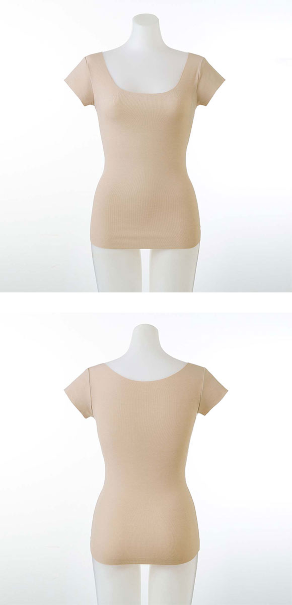 グンゼ GUNZE クールマジック COOLMAGIC 素肌さらり 汗取り付 フレンチ袖 Tシャツ レディース インナー 脇汗 ひびきにくい 吸汗速乾