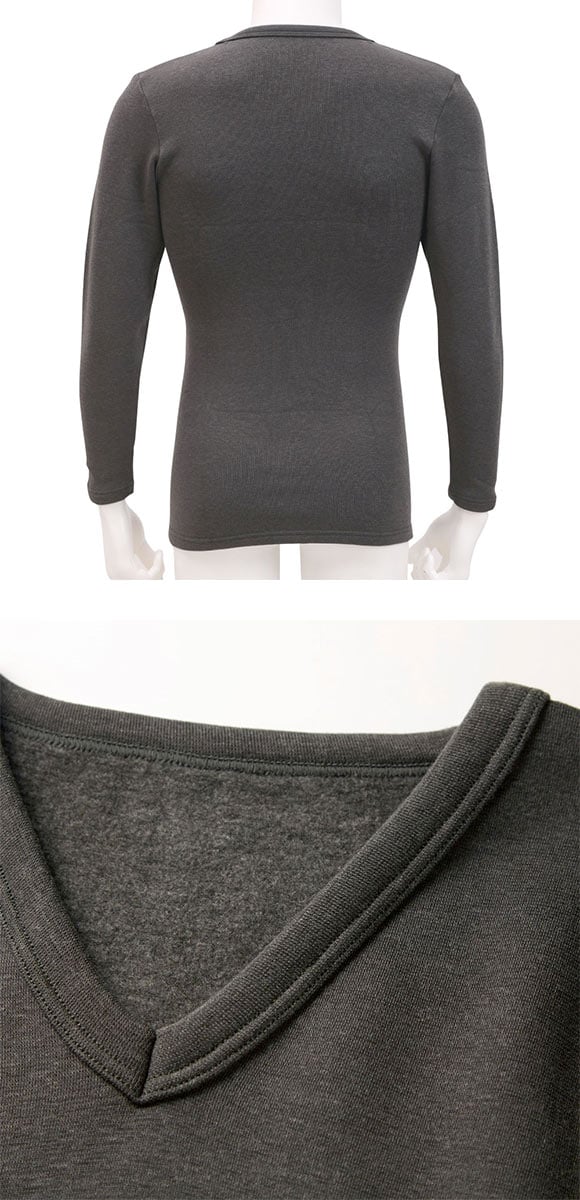 グンゼ GUNZE  ホットマジック HOTMAGIC 極 長袖 シャツ Vネック あったか インナー 裏起毛 発熱 厚手