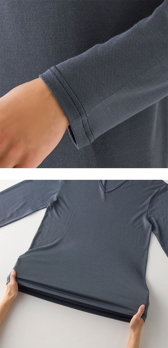 グンゼ ファイヤーアセドロン 長袖 Vネック シャツ 薄手 メンズ 大きいサイズ GUNZE FIREアセドロン