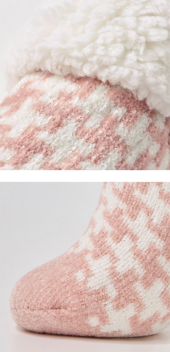 ポロ ハウンドトゥース柄 内ボア ルームソックス レディース 靴下 婦人 POLO