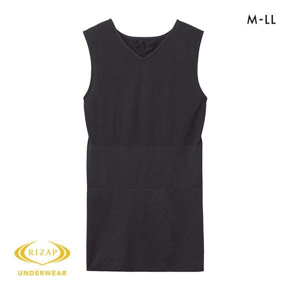 ライザップ RIZAP Vネック スリーブレスシャツ メンズ シームレスタイプ カロリー消費 補正下着