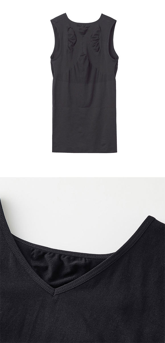 ライザップ RIZAP Vネック スリーブレスシャツ メンズ シームレスタイプ カロリー消費 補正下着