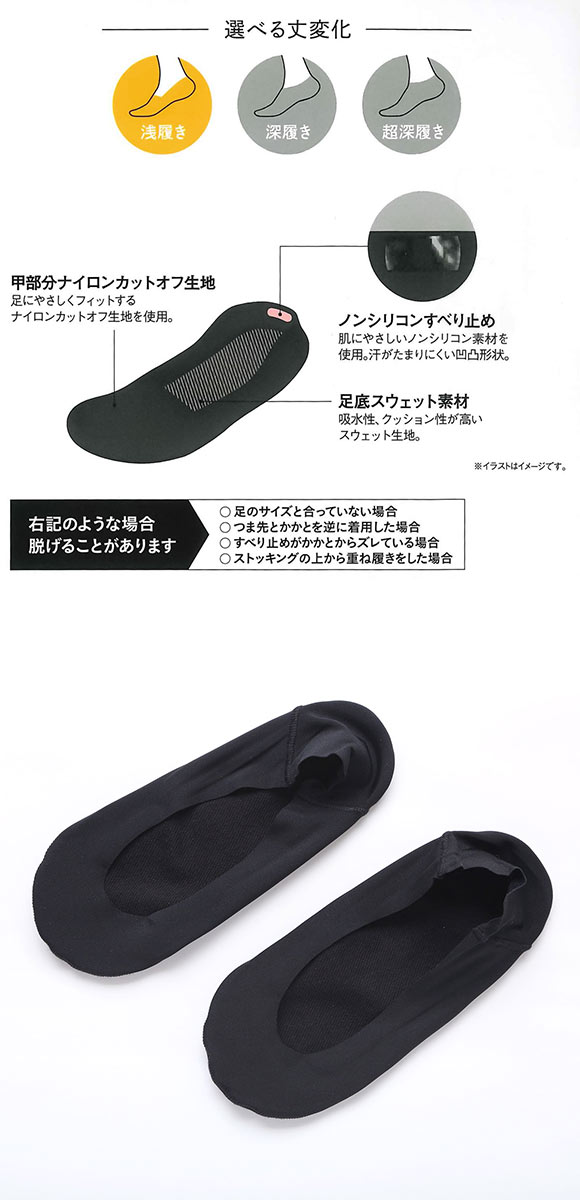 グンゼ SABRINA ノンシリコン 浅履き フットカバー 足底スウェット生地 レディース ソックス 靴下 GUNZE サブリナ 23-25cm