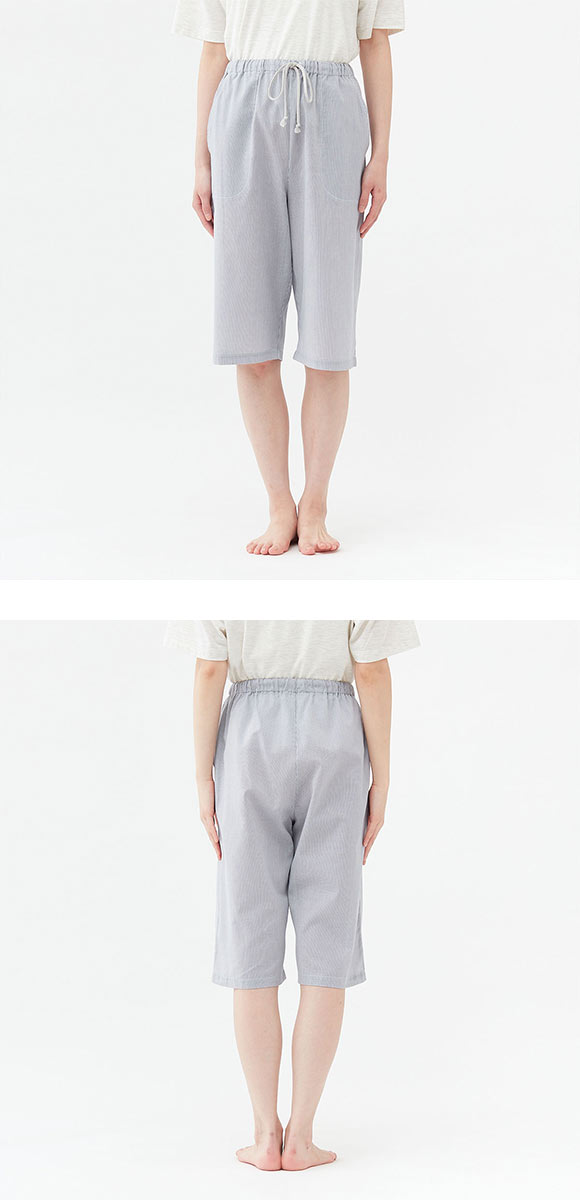 グンゼ アセドロン パンツ ストライプ 6分丈 レディース パジャマ GUNZE