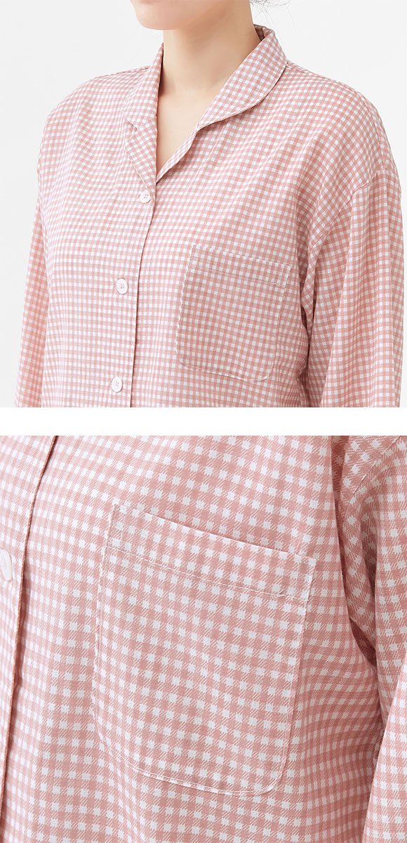 グンゼ アセドロン チェック柄 パジャマ 長袖・長パンツセット レディース ルームウェア GUNZE