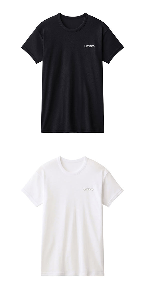 アンブロ UMBRO キッズ ジュニア 男の子 男児 無地 クルーネック Tシャツ インナー 2枚組 140-170