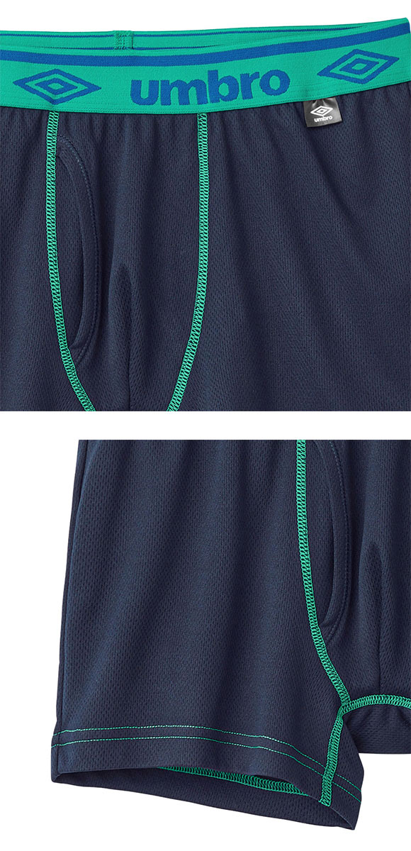 アンブロ UMBRO 2P ボクサーパンツ 2枚組 メンズ ソリッド 前あき 吸汗速乾