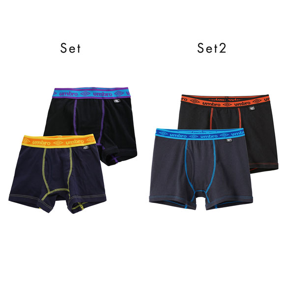 アンブロ UMBRO キッズ ジュニア ボクサーパンツ 2枚セット ボーイズ 男の子 前あき 綿100％