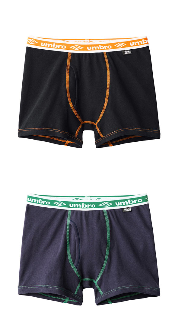 アンブロ UMBRO 2P キッズ ジュニア 男の子 男児 ボクサーパンツ 2枚組 前あき 130-170