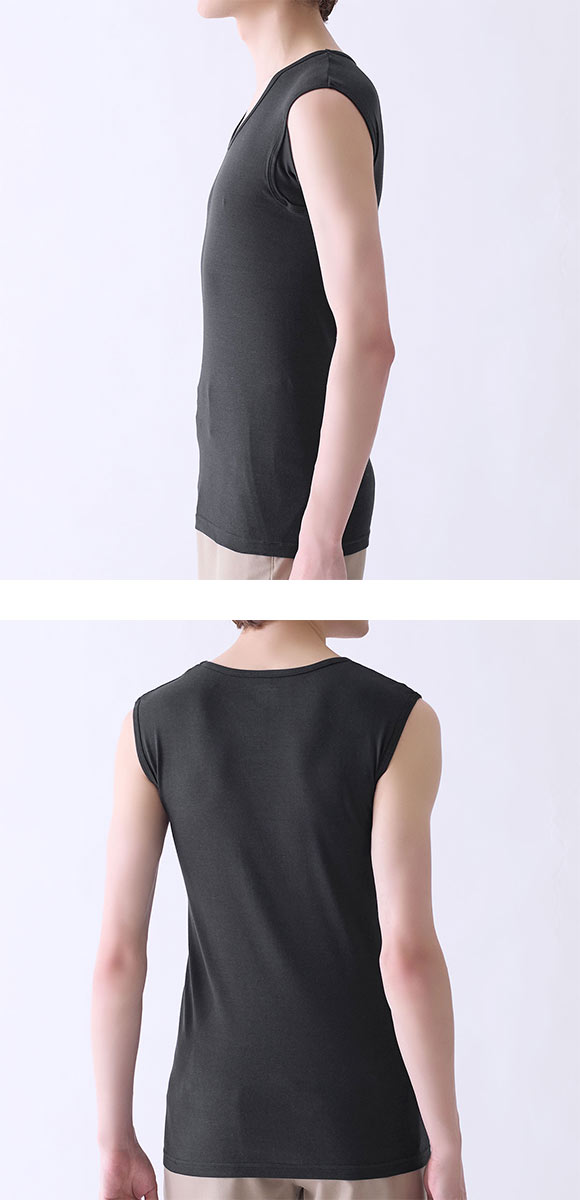 グンゼ GUNZE ワイジー YG ネクストラ NextRA+ COOL 汗取り付き クルーネック スリーブレスシャツ メンズ 綿100％ 消臭