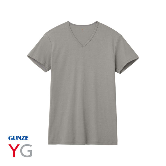 グンゼ GUNZE ワイジー YG ネクストラ NextRA+ WARM∞DEO Vネック Tシャツ メンズ 半袖 綿100％ 発熱綿 抗菌ブロック 吸湿発熱