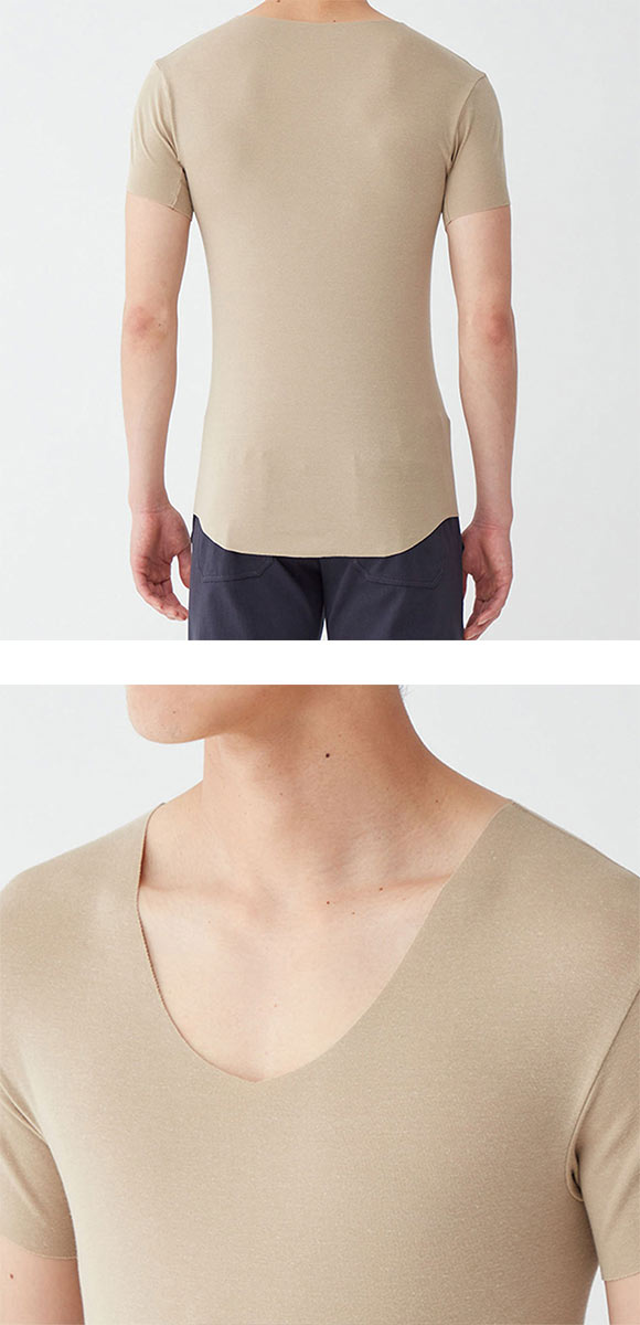 グンゼ YG NextRA+ カットオフ Vネック Tシャツ メンズ 発熱綿 インナー 半袖 GUNZE ワイジー ネクストラ