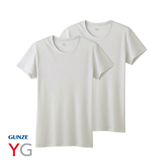 グンゼ GUNZE ワイジー YG DRY&DEO インナー Tシャツ クルーネック 2枚組 YV0113A