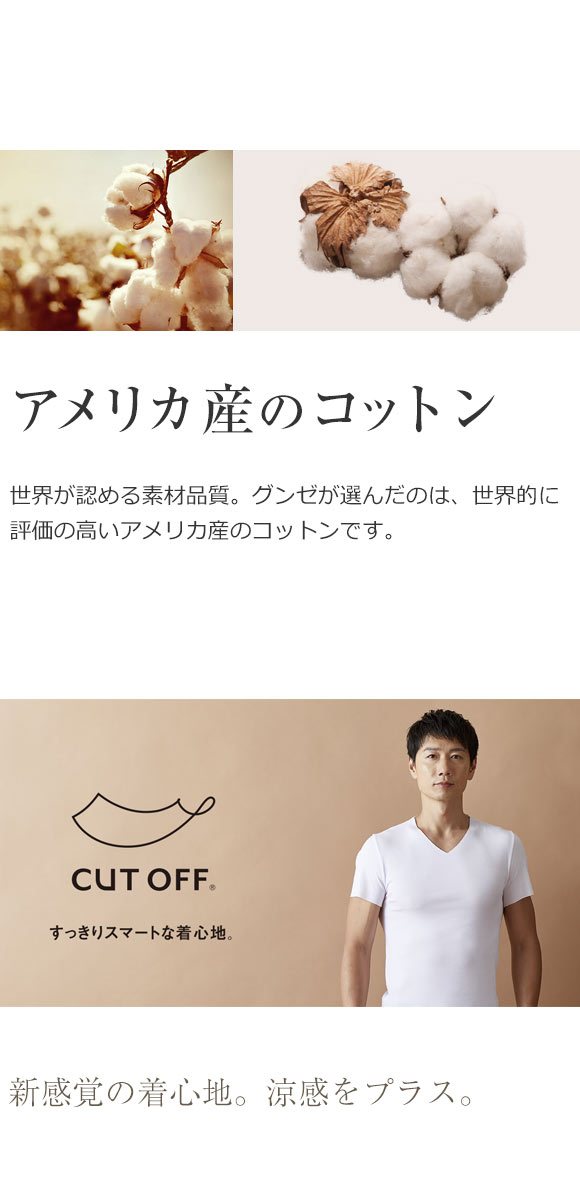 グンゼ GUNZE ワイジー YG カットオフ CUT OFF クールタイプ VネックTシャツ COOL