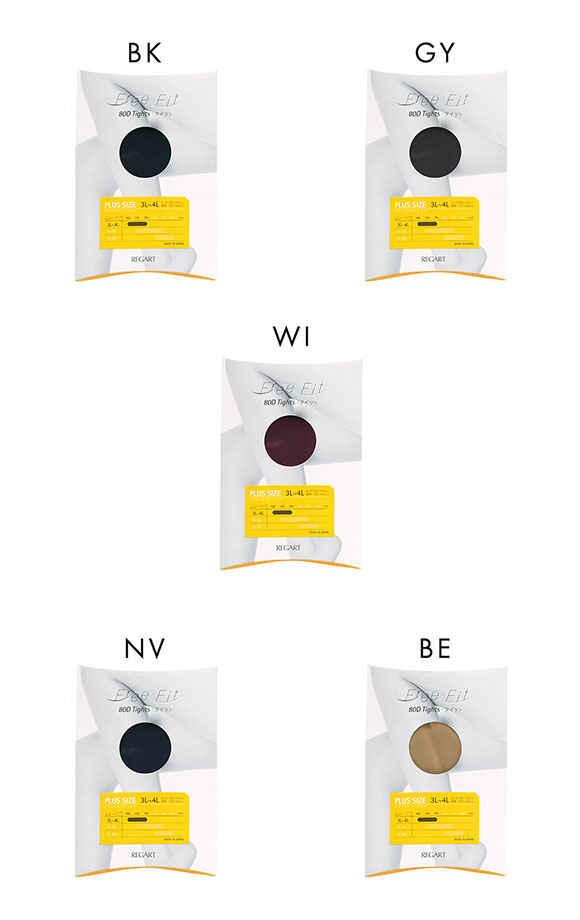 フリーフィット Free Fit ゆったりタイツ 80デニール 大きいサイズ プラスサイズ 3L-8L のびのび設計 レディース 日本製