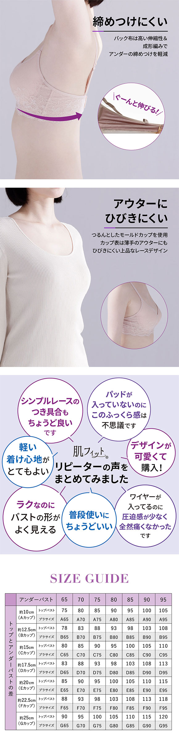 ルシアン LECIEN 肌フィット ブラジャ－ 楽ワイヤー 肌にとけこむフィット感 超ソフトワイヤー モールドブラ 単品