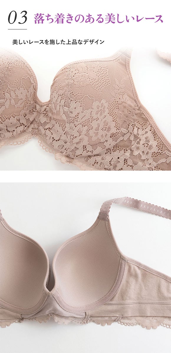 ルシアン LECIEN 肌フィット ブラジャ－ 楽ワイヤー 肌にとけこむフィット感 超ソフトワイヤー モールドブラ Eカップ 大きいサイズ