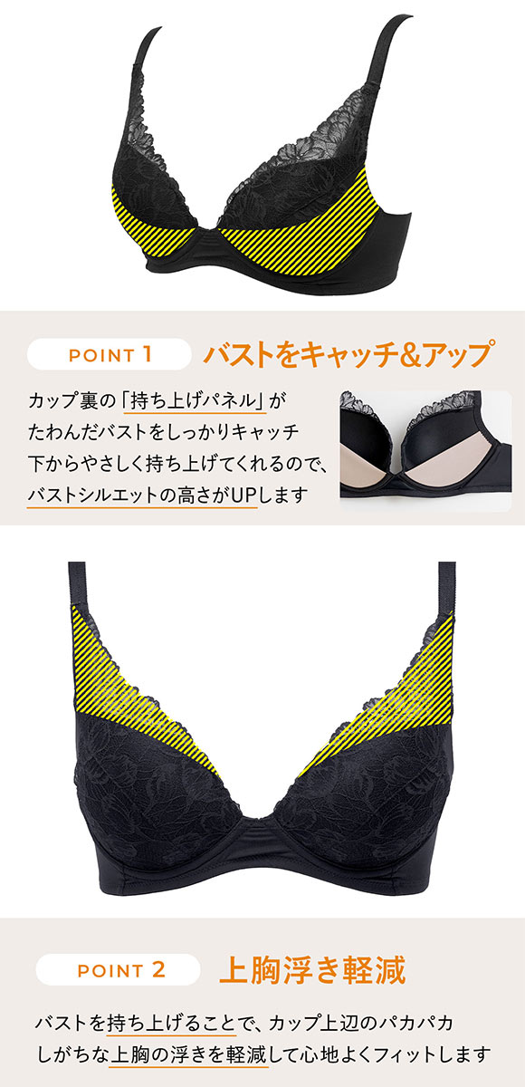 ルシアン LECIEN 下がり胸を持ち上げてふっくら丸胸  4/5カップ ノンワイヤー ブラジャー ワイヤレス M L LL 単品