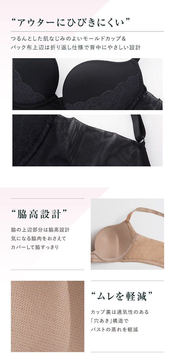 ルシアン LECIEN シルエット革命 バストの掟 ブラジャー BCD 脇肉 脇高 単品