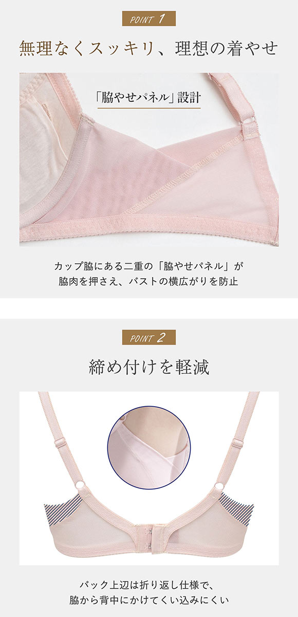 ルシアン キレイ魅せ 脇やせメイクブラ 3/4カップ ブラジャー E 大きいサイズ 脇肉 脇高 LECIEN