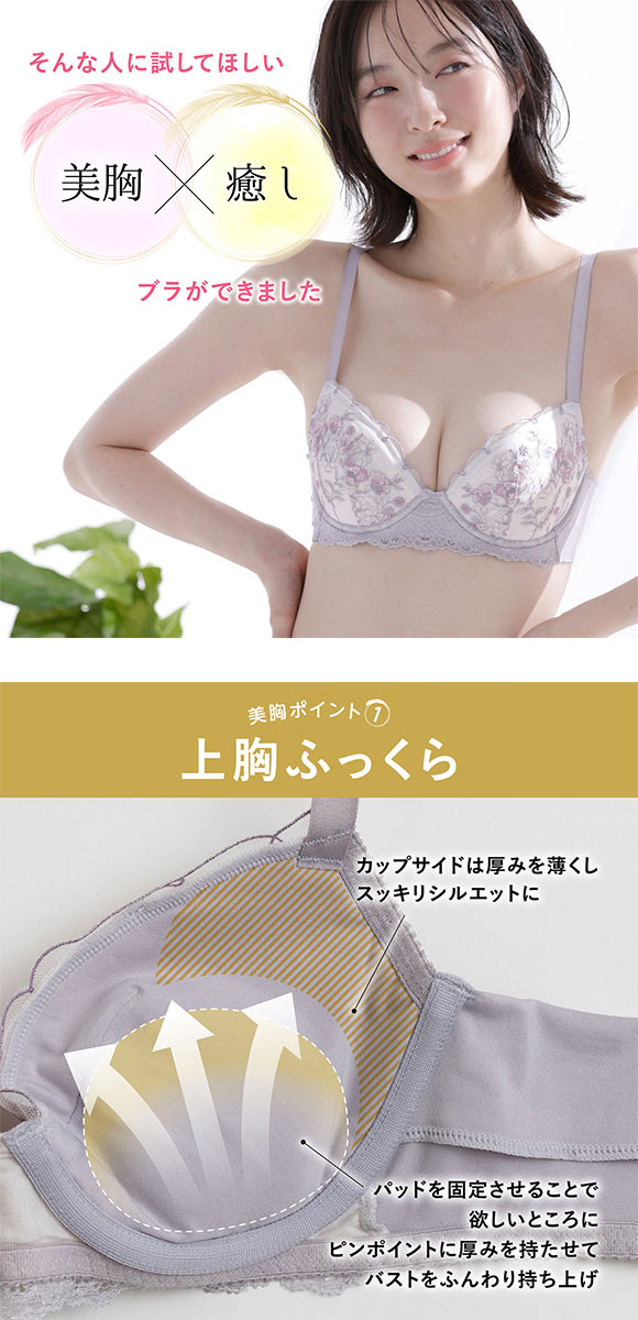 ルシアン ふんわりUPブラ 3/4カップ ブラジャー ABCD バストアップ リフトアップ カップリフト LECIEN