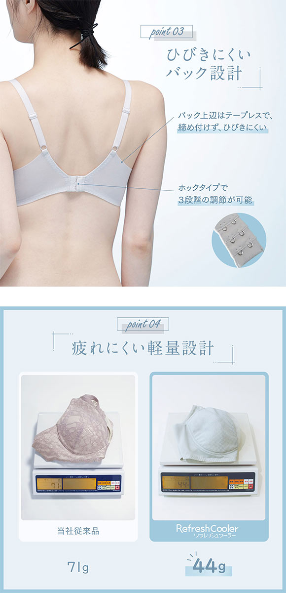 ルシアン リフレッシュクーラー ノンワイヤー ブラジャー Beauty 3/4カップ ワイヤレスブラ LECIEN Refresh Cooler 触冷感