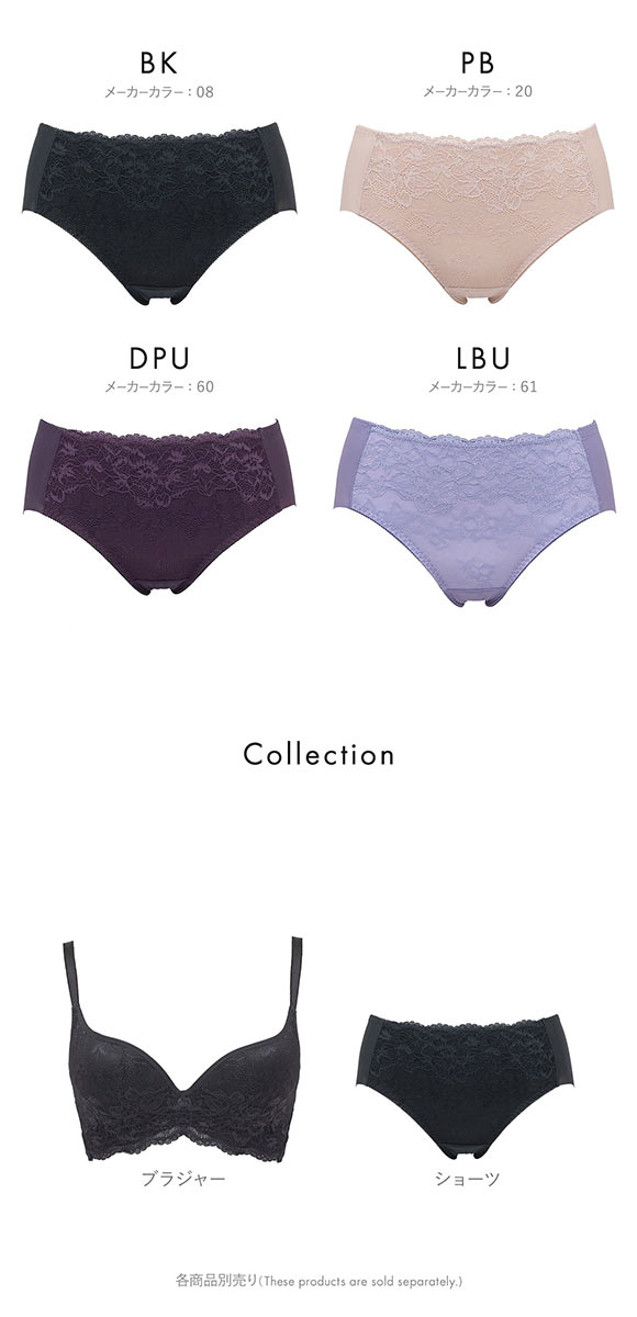 ルシアン LECIEN 肌フィット ショーツ はき込み深め スタンダード ノーマル 楽ワイヤー 肌にとけこむフィット感 M L LL 大きいサイズ