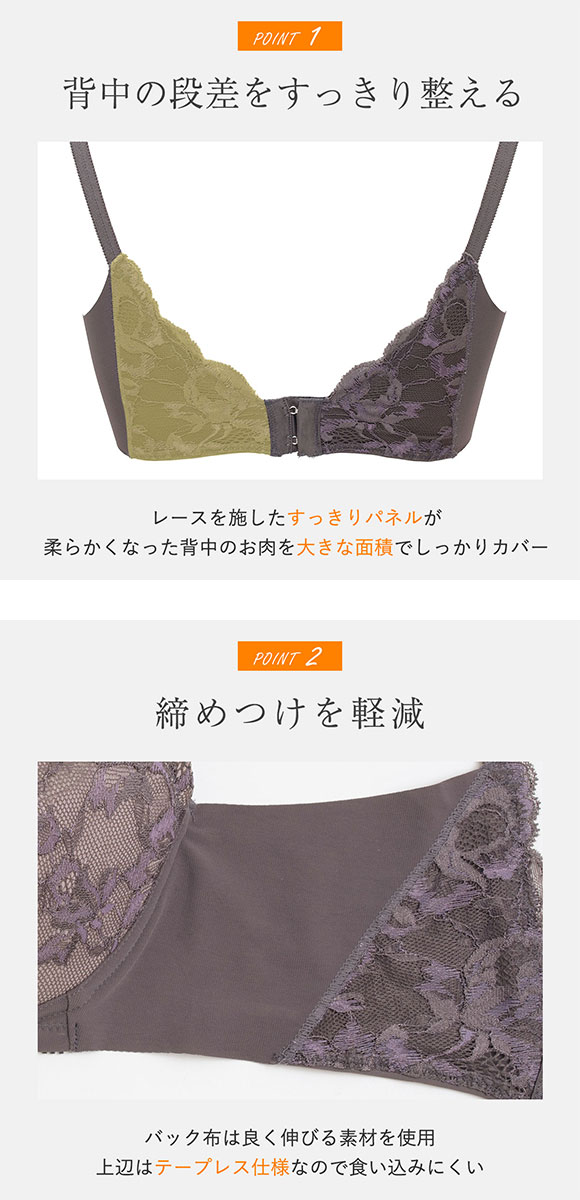 ルシアン LECIEN キレイ魅せ 美背中メイクブラ ブラジャー 4/5カップ BCD 脇肉 脇高 単品