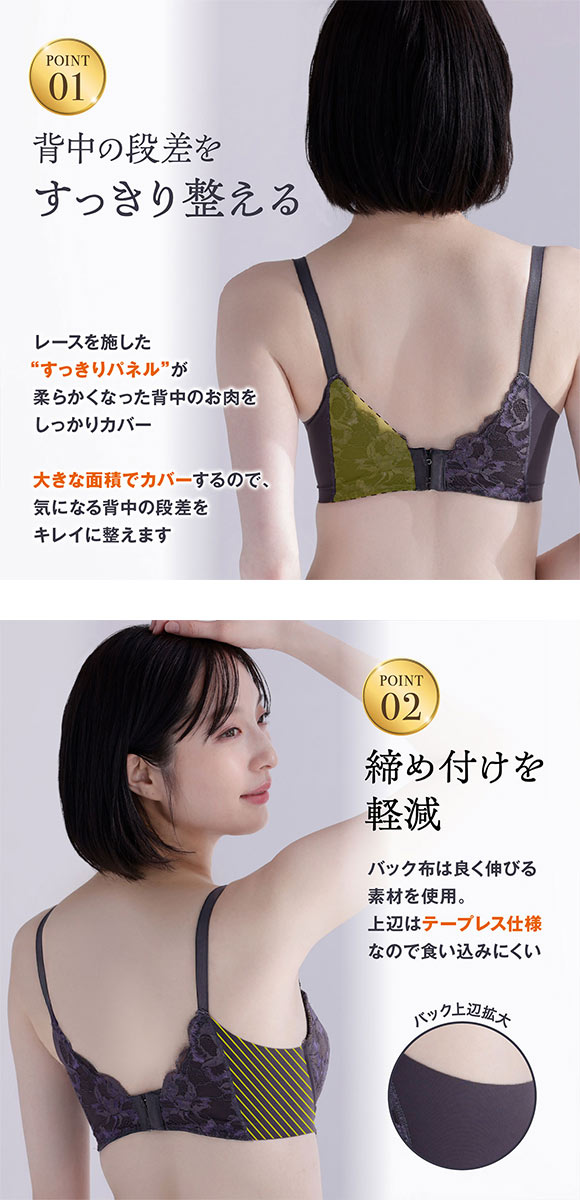 ルシアン LECIEN キレイ魅せ 美背中メイクブラ ブラジャー 4/5カップ E 大きサイズ 脇肉 脇高 単品