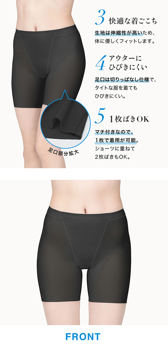 ルシアン LECIEN アンチェンジ Unchange 小腹押さえパンツ さわやかメッシュ セミロング丈 補正 ソフト