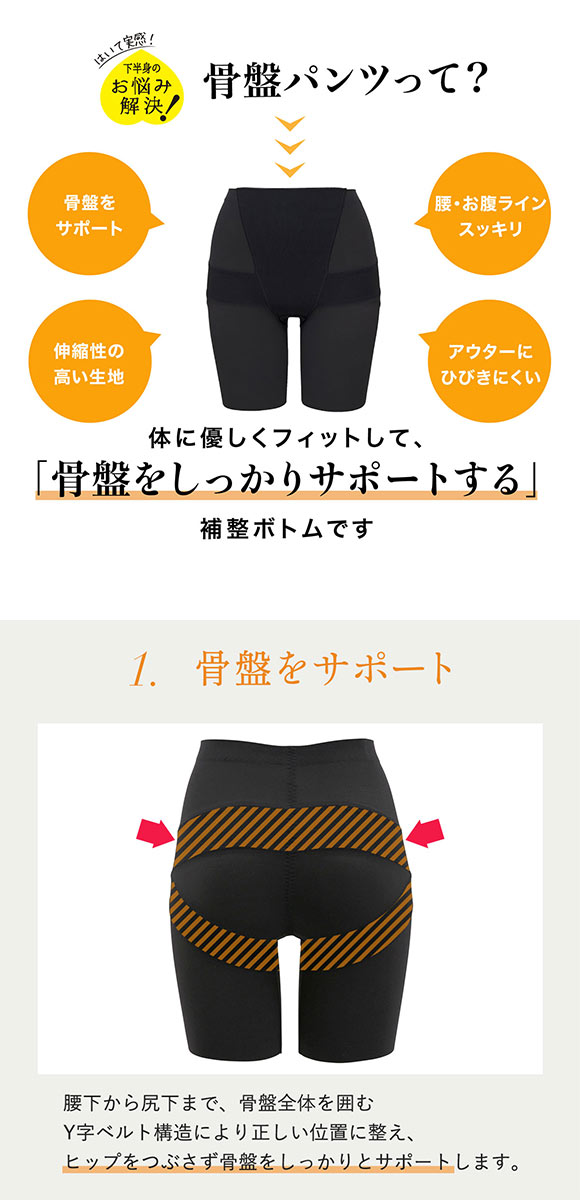 ルシアン LECIEN はいて実感 下半身のお悩み解決 骨盤パンツ ガードル セミロング 補正下着 ソフト 骨盤 引き締め M･L･LL