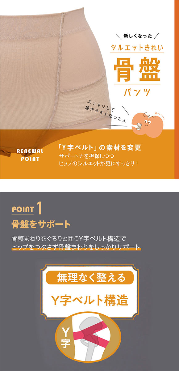 ルシアン はいて実感 下半身のお悩み解決 骨盤パンツ ガードル ショート 補正下着 ソフト 骨盤サポート M･L･LL LECIEN