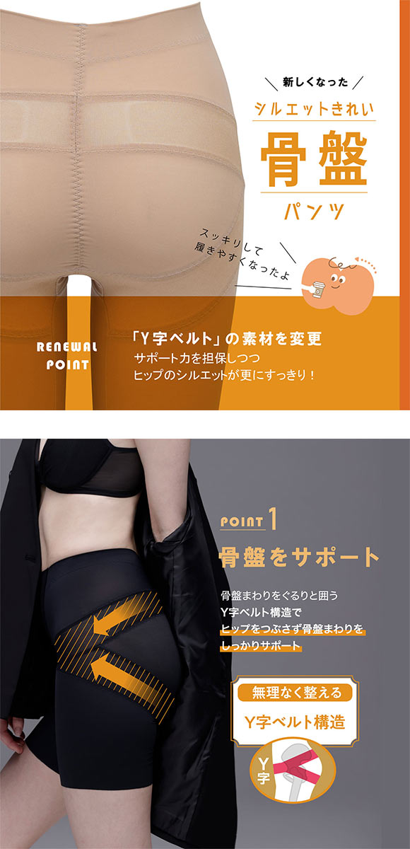 ルシアン はいて実感 下半身のお悩み解決 骨盤パンツ ガードル セミロング 補正下着 ソフト 引き締め 骨盤サポート M･L･LL LECIEN