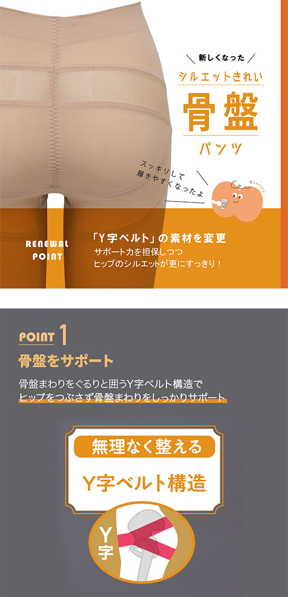 ルシアン はいて実感 下半身のお悩み解決 骨盤パンツ ガードル セミロング 補正下着 ソフト 引き締め 骨盤サポート M･L･LL LECIEN